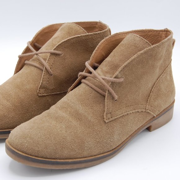 Lucky Brand Leather Suede Lace Up Chukka Boots Desert Tan Womens Us Size 8.5 M - Picture 2 of 12